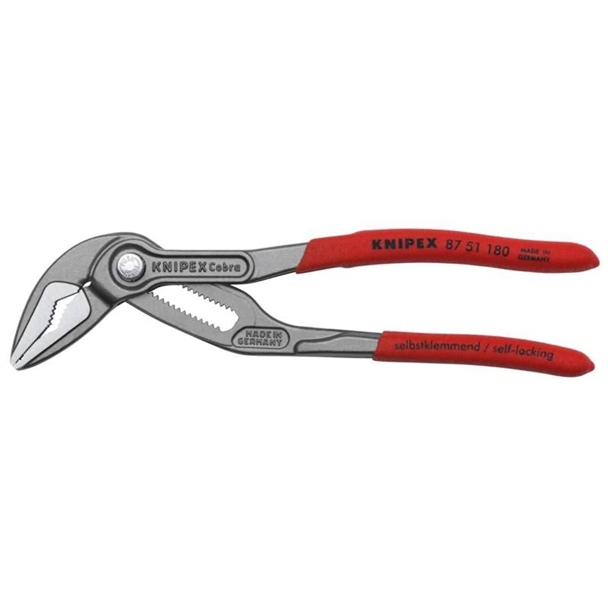 Knipex 87 51 180 Pliers Slim Head Long Narrow Jaws Push Button Adjustment Self Clamping Grip For Service Maintenance Automotive And Industrial Repair